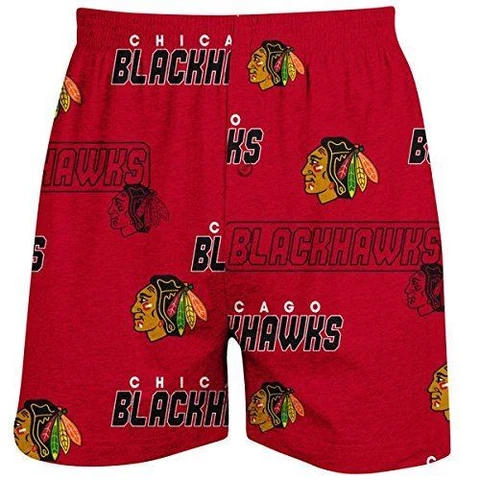 Chicago Blackhawks Mens Red AOP Cotton Slide Boxer Shorts Cover