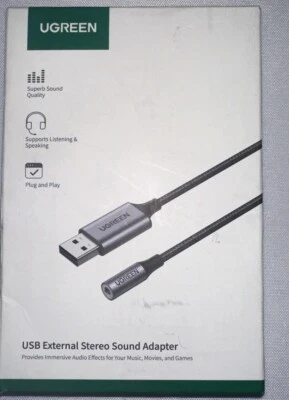 UGREEN 24bit 96KHz DAC USB External Stereo Sound Adapter - Image 1 of 2