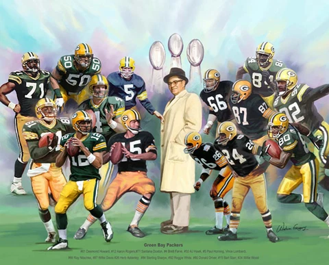 Green Bay Packers 15 LEGENDS POSTER 20x24 Print -Lombardi, Starr, Rodgers, Favre Cover