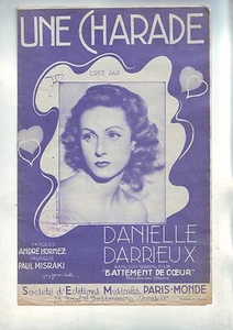 Partition Ancienne - Une Charade - daniele Darrieux - / paris monde  - Picture 1 of 1