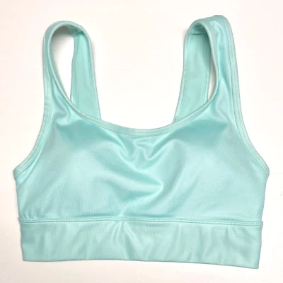 Marika Sports Bra Size M Light Blue-Green Wide Straps Removable Pads Cross Back - Image 1 of 4