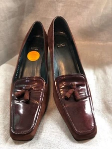Stuart Weitzman Vintage Pumps Shoes Size 9 1/2 B Womens Burgundy Leather Heels - Picture 1 of 13