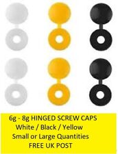 SCREW Cover Caps - Plastic Hinged - Fold Over-  SIZE 6g/8g - Small or Large Qty
