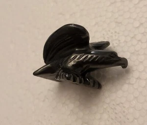 Zuni Eagle Fetish Onyx Stone Bird Carved Wings Figurine Native American - Bild 1 von 7