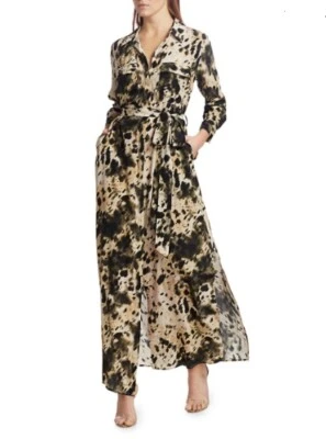 Maxi Camisa L'AGENCE Mujer Vestido Cameron Estampado Camuflaje Seda Botón Talla XS NUEVO CON ETIQUETAS $695 Foto 1 de 4