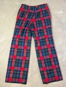 Pantaloni Pendleton lana vintage vita alta tartan rosso a quadri gamba larga taglia 16 - Foto 1 di 8