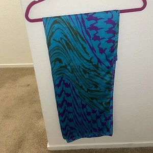 ECHO  Abstract Design Turquoise / Purple /Green Scarf   72” Long 21” Wide - Picture 1 of 5