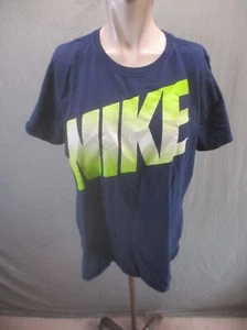 NIKE Size 2XL Boys Blue 100% Cotton Short Sleeve Training Athletic T-Shirt 295 - Picture 1 of 10