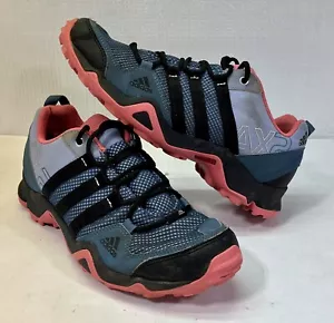 Adidas Women AX2 Sz 8.5 Traxion Hiking Sneakers AF6068 Blue Mesh Lace Low Shoe - Picture 1 of 18