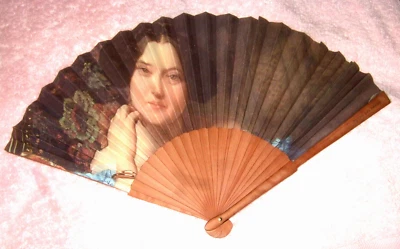 Spanish Portrait Fan Prado Museum Estate Heirloom - Image 1 of 4