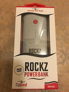 Authentic Zipkord ROCKZ  3600mAh Backup Battery, Single USB,WITH FLASHLIGHT -RED - Picture 1 of 6
