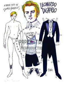 REIMPRESIÓN - MUÑECA DE PAPEL LEONTO DICAPRIO - DONALD HENDRICKS - Imagen 1 de 2