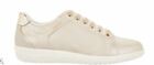 GEOX Perforated Leather Lace-Up Sneakers Nihal Taupe
