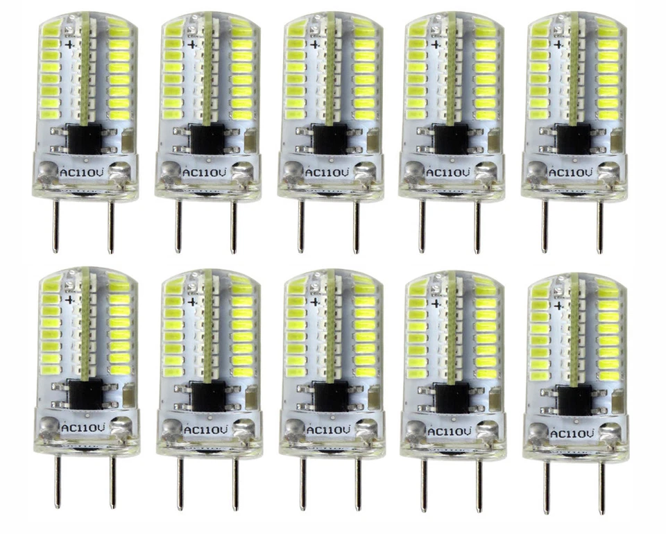 10pcs G8 G8.5 T5 Led bulb 64-3014 SMD Silicone Lamp White Light 3W 110V 120V H - Image 1 of 4