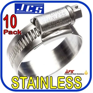 10 x 17mm - 25mm JCS Hi-Grip STAINLESS Marine Hose Clip SS Worm Drive Clamp UK - Picture 1 of 1