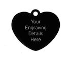 Large 35mm Black Stainless Steel Heart-Shape Dog-Tag for Larger Size Dogs & Pets