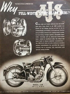 A.J.S MODEL 16M 347cc OHV ORIGINAL 1955 B/W ADVERTISEMENT 26cm x 19.5cm - Picture 1 of 4