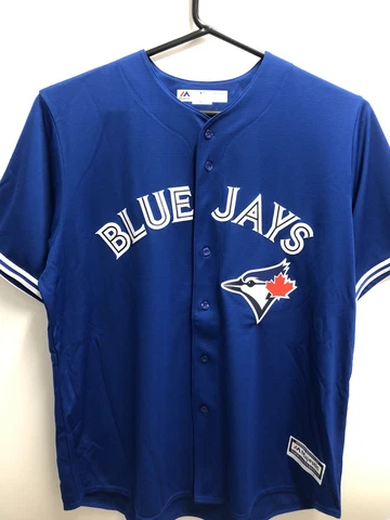 Majestic Toronto Blue Jays Jersey Mens 2XL 2016 CoolBase Sewn Button Up Blue New Cover