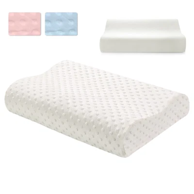 Almohada de espuma viscoelástica contorno ortopédica cabeza cuello espalda soporte almohada con funda Foto 1 de 4