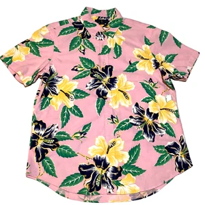 Ralph Lauren Men’s L Hawaiian Shirt Floral Pink Pony Logo Preppy Button Up *EUC - Picture 1 of 11