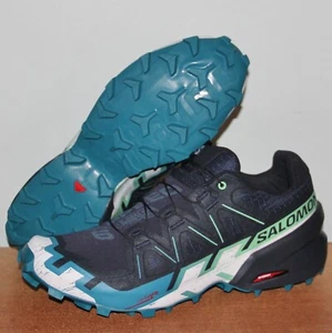 Salomon Speedcross 6 Trail Running Shoes Men's 9.5 Blue White Green 474653 New - Picture 1 of 6