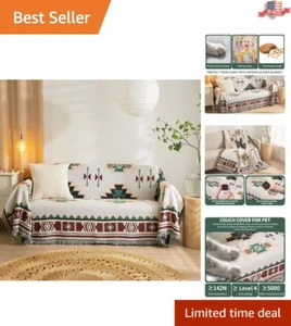 Multifunctional Bohemian Couch Cover - 71" x 134" Sofa Protector for Pets - Picture 1 of 11