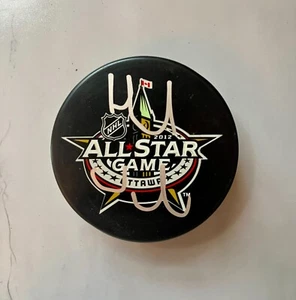 Henrik Sedin-Canucks (2012 NHL All Star Game) signed NHL Logo puck-JSA - Picture 1 of 2