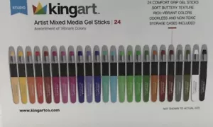 KINGART™ Gel Stick Crayons, Set of 23 Unique Colors -Read- - Picture 1 of 2