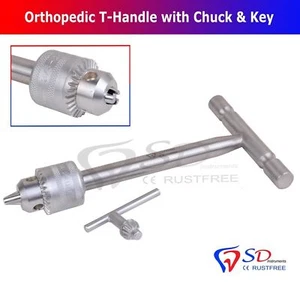 Orthopädischer T-Griff mit Bohrfutter & Schlüssel Orthopädische Veterinärchirurgie Instrumente - Bild 1 von 6