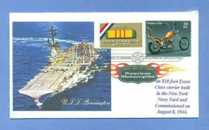 USS BENNINGTON CV-20 WW II Ship Color Photo Cachet Naval Cover First Day DCP PM - Picture 1 of 1