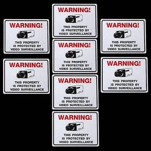 SMALL HOME SECURITY CAMERAS WINDOW WARNING STICKERS SIGNS LOT - Picture 1 of 1