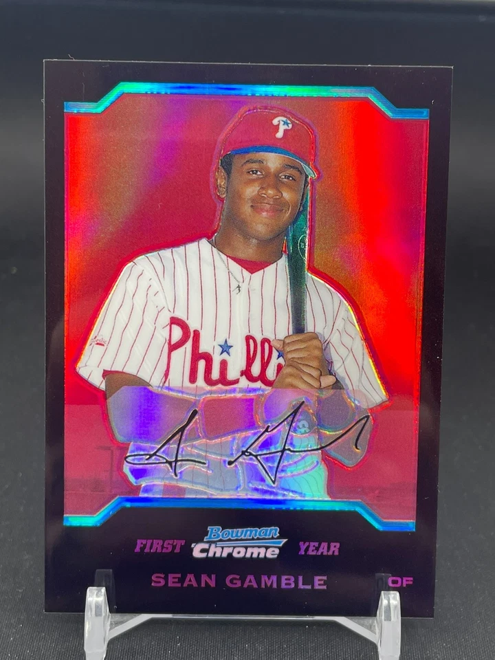 2004 Topps Bowman Chrome - Red Refractor - First Bowman - Sean Gamble - #1/1 - Image 1 of 4