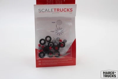 Scaletrucks Construction kit 5x Lenkachse for Tractorn grey/red ST-0402 1:87 /ST - Image 1 of 3