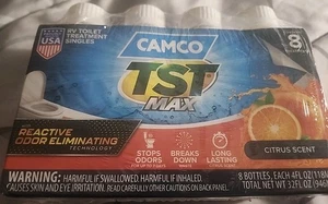 CAMCO  Tst Max Camper /Rv Toilet Treatment Singles - Features CITRUS SCENT  - Picture 1 of 8