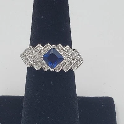 Anillo de piedras preciosas de color tanzanita de plata de ley .925 para mujer 7,5 nuevo sin etiquetas Foto 1 de 4