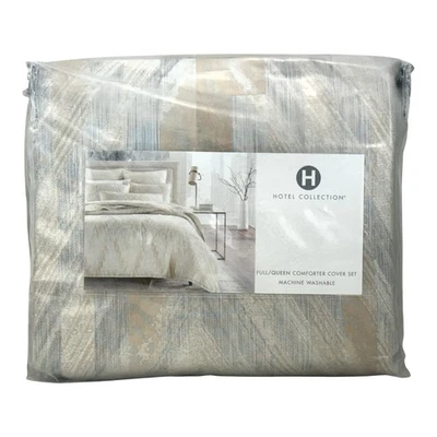 Hotel Collection Textured Chevron FULL / QUEEN Duvet Cover + STANDARD Shams Set - Image 1 of 4