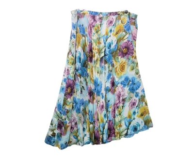 Coldwater Creek Reversible Watercolor Skirt Womens 2X Colorful Boho Floral Rayon - Image 1 of 4