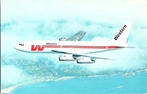 Western Airlines Jet Flugzeug Mid-Flight Airline ausgestellte Postkarte - Bild 1 von 2