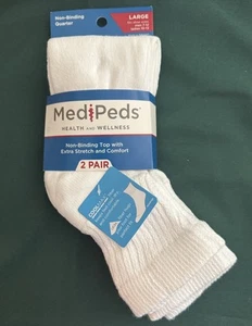 2 Paar MediPeds unverbindliche Crew-Socken L Large Herren 7-12 Damen 10-13 - Bild 1 von 4