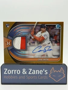 Cam Smith 2025 Bowman Chrome Player Worn Relic Auto (RC) Gold /50 Astros BCAR-CS - Picture 1 of 5