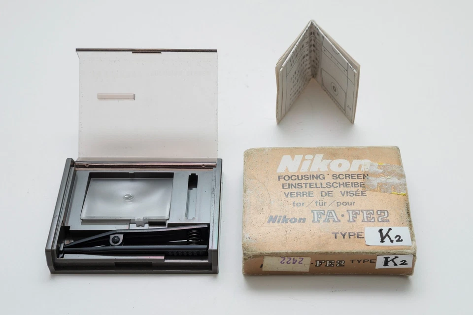 Pantalla de enfoque Nikon tipo K2 con microprisma de imagen dividida para FA, FE2, FM2 con caja Foto 1 de 2