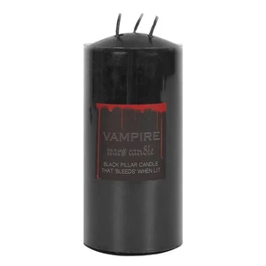 Black Vampire Tears Pillar Candle 6"  Bleeds Red Wax - Picture 1 of 1