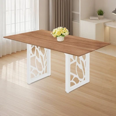 Juego de patas de mesa 2 piezas base metálica para patas de escritorio con 4 almohadillas para pies y soportes de soporte en ángulo Foto 1 de 4