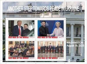 STAMP BLOCK Another Step Towards Peace Meeting in Washington Zelenskyi Trump and - Picture 1 of 1