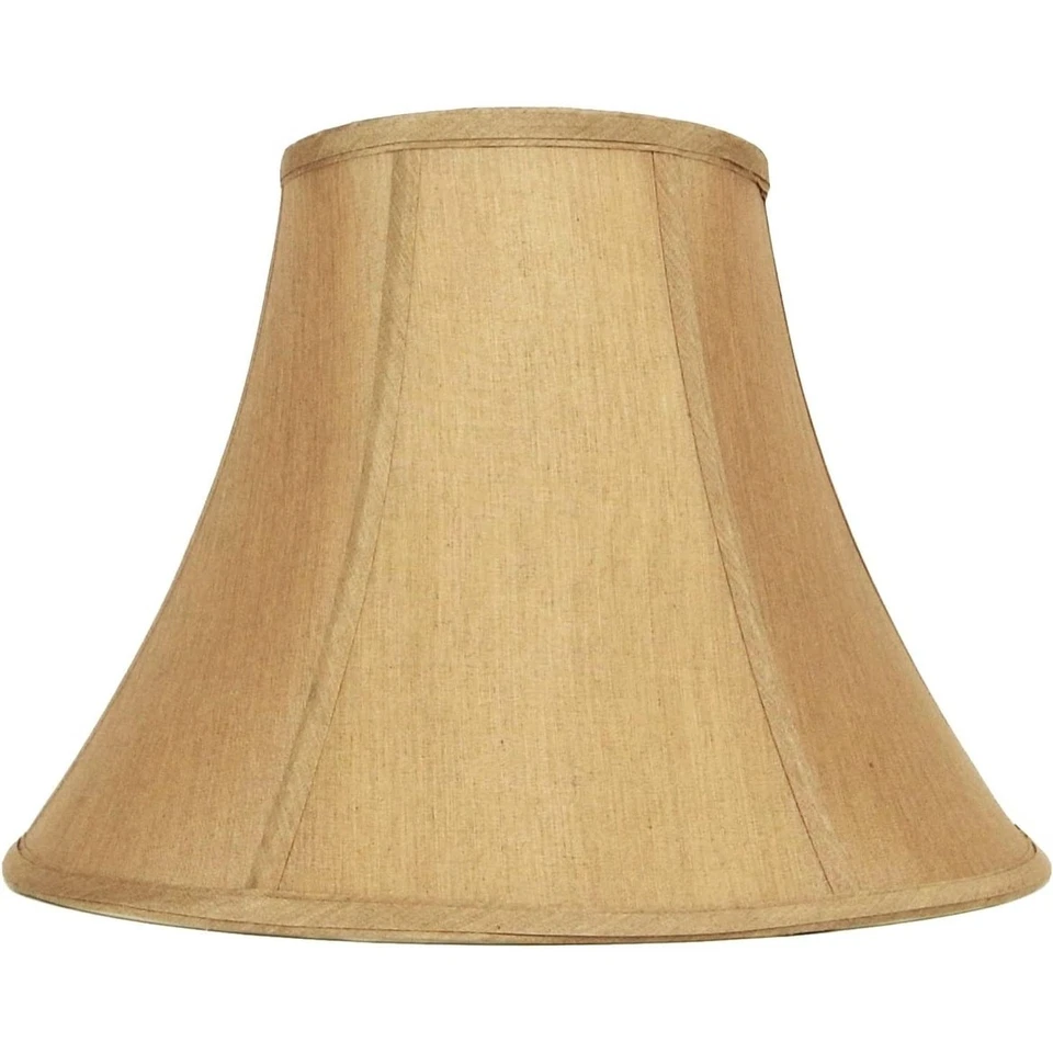 Gold Hand Made Fabric Bell Lamp Shade for Table Lamp 8" x 16 - Image 1 of 4