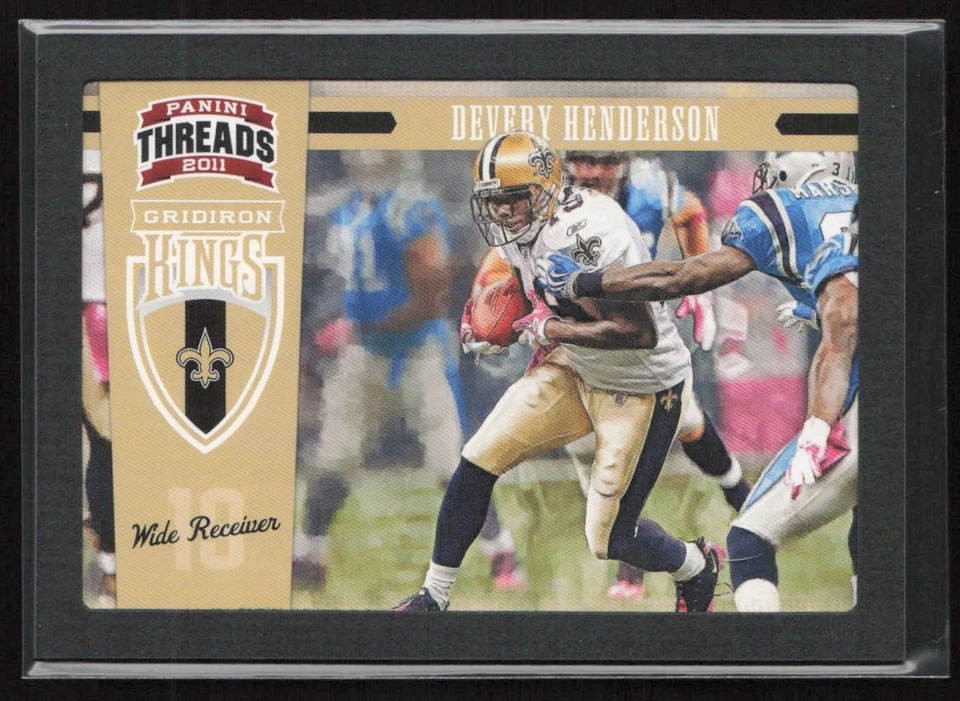 2011 Panini Threads Gridiron Kings Black /10 Devery Henderson #42 Saints - Image 1 of 2