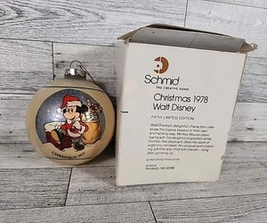 Vintage Schmid Walt Disney Christmas Glass Ornament 1977 Limited Edition  - Picture 1 of 6