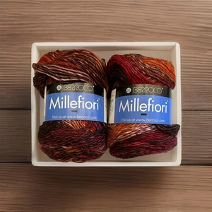(2) Berroco MILLEFIORI Garn DAHLIE #7896 rot orange pink schwarz, 3,5 Unzen - Bild 1 von 7