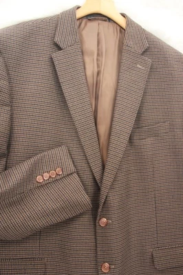 Lauren Ralph Lauren Jacket Mens 46R Brown Black  Houndstooth Wool Sport Blazer - Image 1 of 4