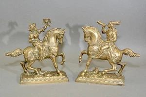 Par de figuras antiguas caballeros medievales a caballo - Imagen 1 de 7